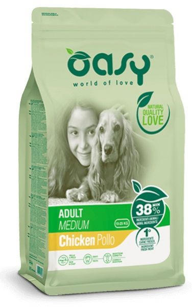 Oasy Lifestage Secco Cane Adult Medium Pollo 12kg
