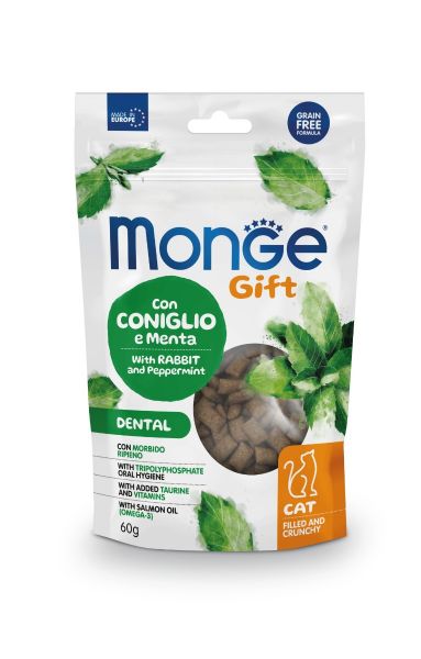 Monge Gift Cat Filled and Crunchy – Dental con Coniglio e Menta – Adult