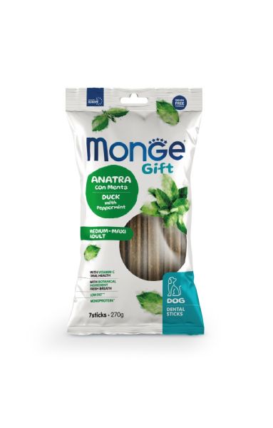 Monge Gift Dog  Dental Sticks – Anatra con Menta – Medium – Maxi Adult
