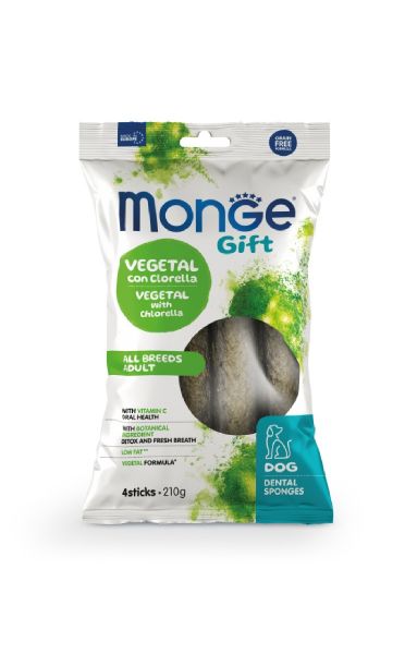 Monge Gift Dog  Dental Sponges – All Breeds – Vegetal con Clorella – Adult