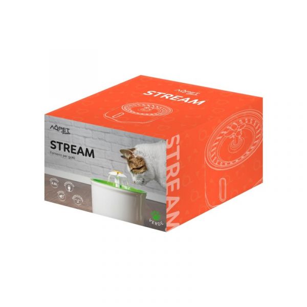 AqpetFriends Stream Fontana Per Gatti Verde Completa con Sensore di livello acqua