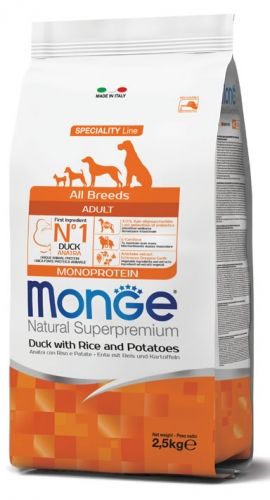 Monge  All Breeds Adult Monoprotein Anatra con Riso e Patate 2,5kg