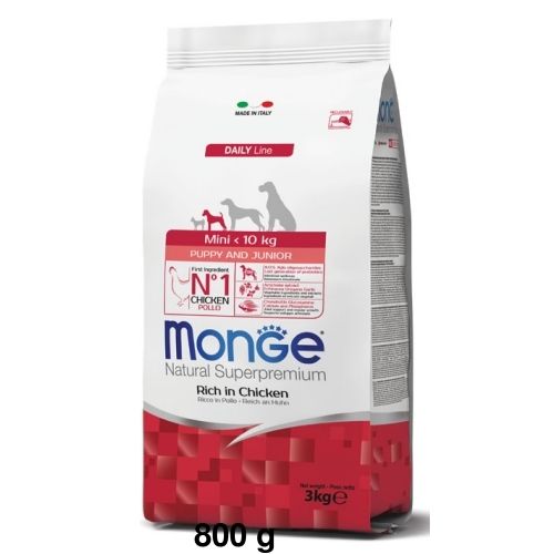 Monge Natural Superpremium Cane Mini Puppy&Junior Pollo 800g