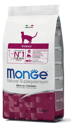 Monge Natural Superpremium Indoor Ricco in Pollo 1,5 kg