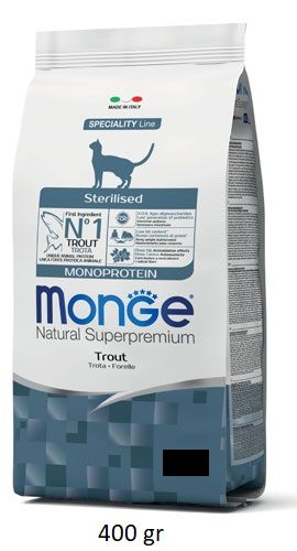 Monge Natural Superpremium Sterilised Monoprotein – Trota 400gr