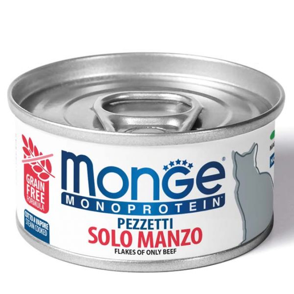 Monge Monoprotein Gatto Adulto Pezzetti solo Manzo 80g