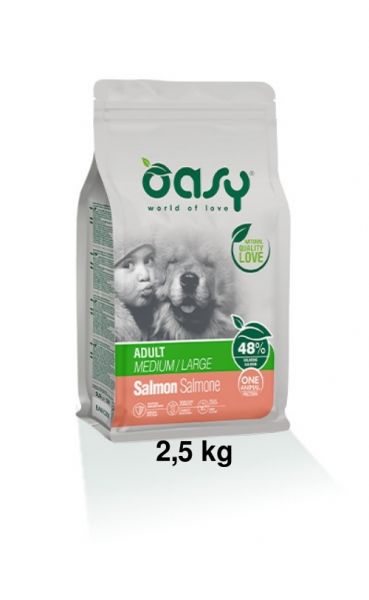 Oasy One Protein Secco Cane Adulto Medium/Large Salmone 2,5kg