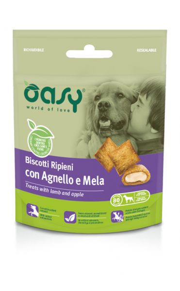 Oasy Cane Adulto Biscotti Ripieni Agnello e Mela 80g