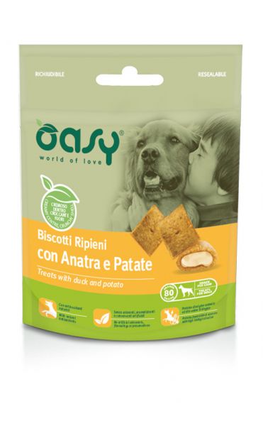 Oasy Cane Adulto Biscotti Ripieni Anatra e Patate 80g