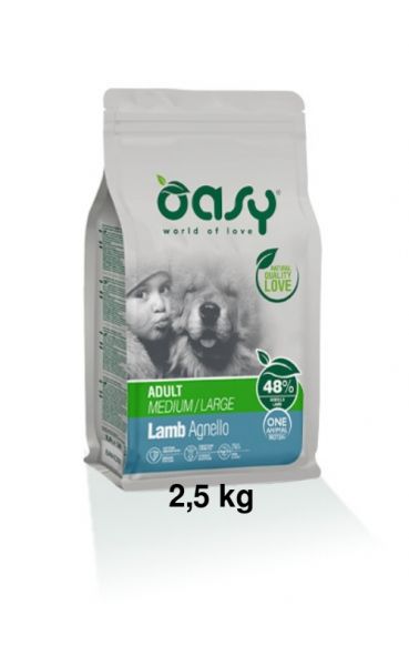 Oasy One Protein Secco Cane Adulto Medium/Large Agnello 2,5kg