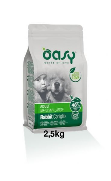 Oasy One Protein Secco Cane Adulto Medium/Large Coniglio 2,5kg