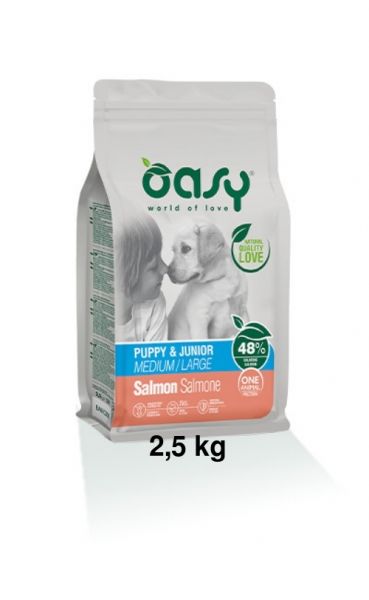 Oasy One Protein Secco Cane Puppy Medium/Large Salmone 2,5kg