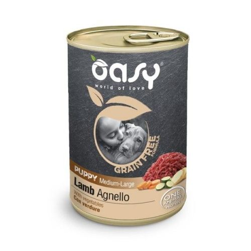 Oasy Grain Free Umido Cane Puppy Medium/Large Agnello 400g