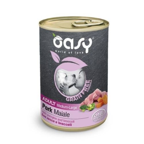 Oasy Grain Free Umido Cane Adulto Medium/Large Maiale 400g