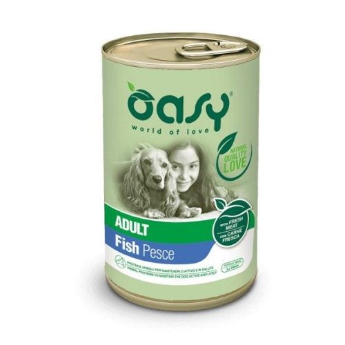 Oasy Lifestage Umido Cane Adulto Pesce 400g