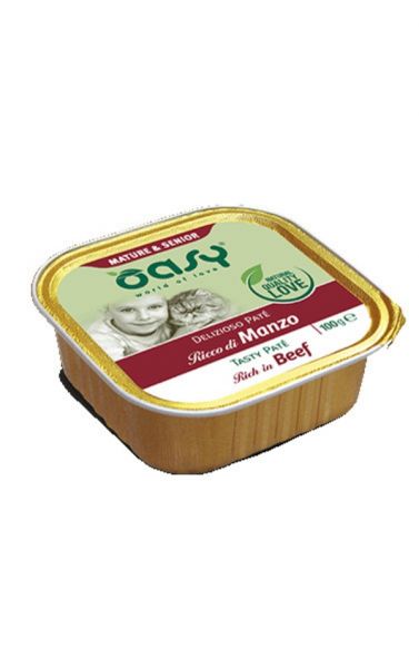 Oasy Delizioso Paté Umido Gatto Mature&Senior Manzo 100g