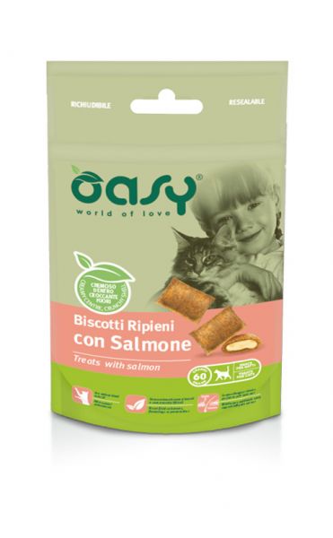 Oasy Gatto Biscotti Ripieni Salmone 60 g