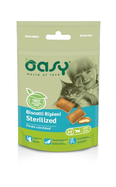 Oasy Gatto Biscotti Ripieni Sterilized 60g