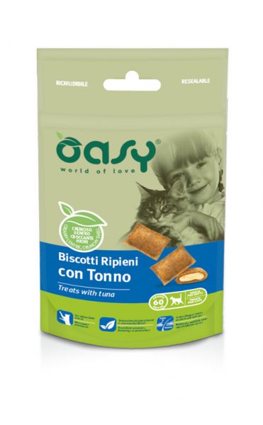 Oasy Gatto Biscotti Ripieni Tonno 60 g