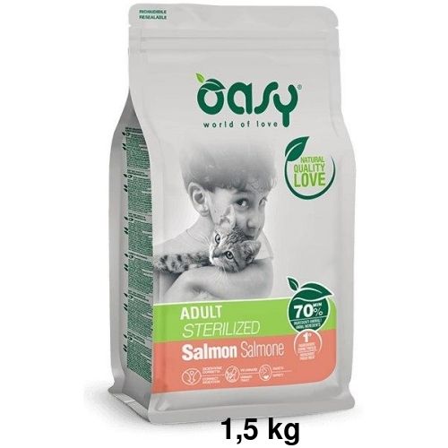 Oasy Lifestage Secco Gatto Adulto Sterilizzato Salmone 1,5kg