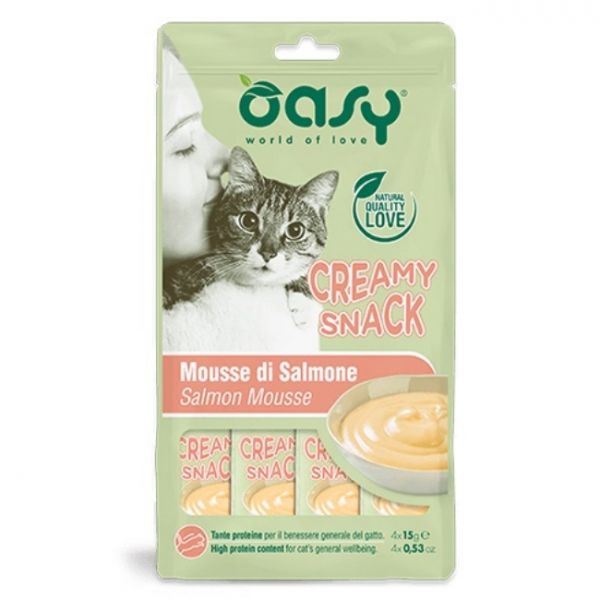 Oasy Gatto Creamy Snack Salmone 4x15g