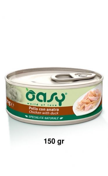 Oasy Specialità Naturale Umido Gatto Lattina Pollo con Anatra 150g
