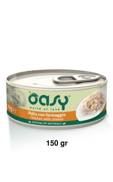 Oasy Specialità Naturale Umido Gatto Lattina Pollo con Formaggio 150g