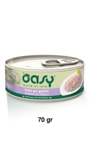 Oasy Specialità Naturale Umido Gatto Kitten Lattina Pollo 70g