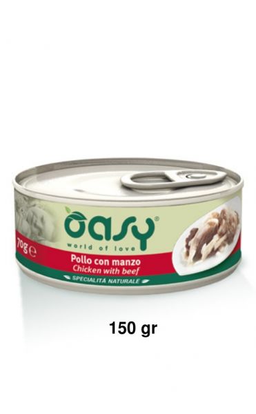 Oasy Specialità Naturale Umido Gatto Lattina Pollo con Manzo 150g