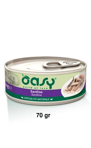 Oasy Specialità Naturale Umido Gatto Lattina Sardine 70g