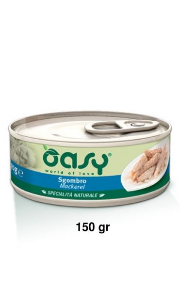 Oasy Specialità Naturale Umido Gatto Lattina Sgombro 150g