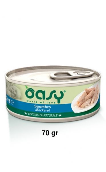 Oasy Specialità Naturale Umido Gatto Lattina Sgombro 70g