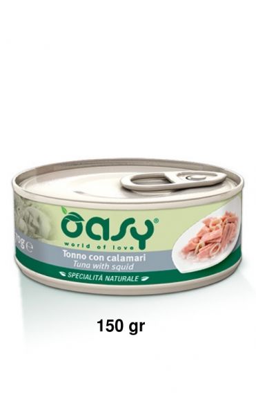 Oasy Specialità Naturale Umido Gatto Lattina Tonno con Calamari 150g