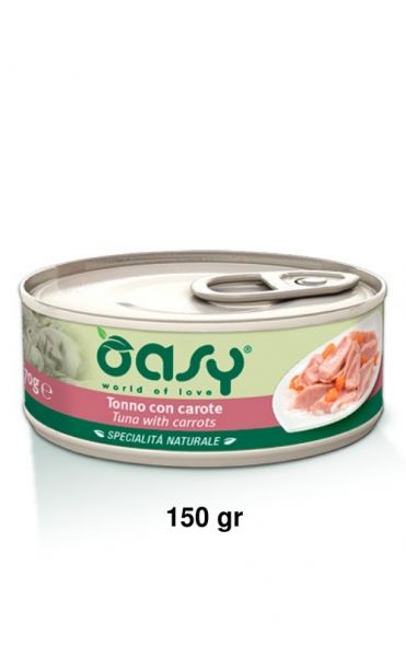 Oasy Specialità Naturale Umido Gatto Lattina Tonno con Carote 150g