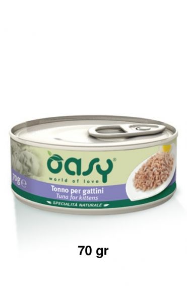 Oasy Specialità Naturale Umido Gatto Kitten Lattina Tonno 70g