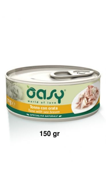 Oasy Specialità Naturale Umido Gatto Lattina Tonno con Orata 150g
