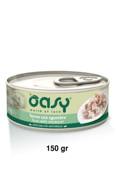 Oasy Specialità Naturale Umido Gatto Lattina Tonno con Sgombro 150g