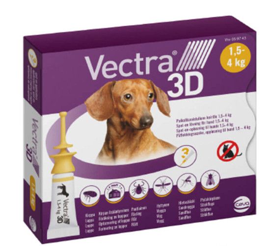 Vectra 3D Cane 1,5-4 kg 3 Pipette