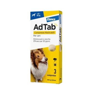 ADTAB Per Cani 22-45 Kg 3 Compresse Masticabili 900 mg Blu