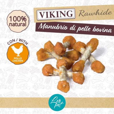 Leopet VIKING MANUBRIO DI PELLE BOVINA E POLLO 8gr/8 cm