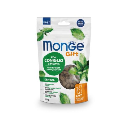 Monge Gift Cat Filled and Crunchy – Dental con Coniglio e Menta – Adult