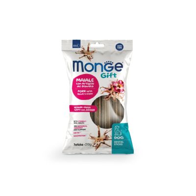 Monge Gift Dog  Dental Sticks – Maiale con Artiglio Del Diavolo – Medium – Maxi Puppy and Junior