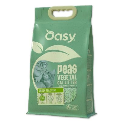 Oasy Lettiera Vegetale - PISELLI GREEN TEA 6 Lt