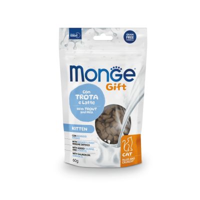 Monge Gift Cat Filled and Crunchy – Accrescimento con Trota e Latte – Kitten