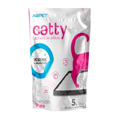 AQPet Catty Pure Lettiera in Silicio Gatti Sabbia Assorbente 5L