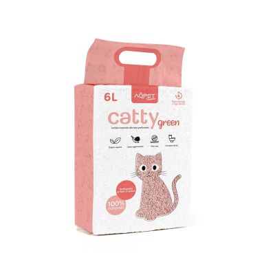 AqpetFriends Catty Green Lettiera Naturale per Gatti Alla Soia Fragranza Alla Pesca 6 L