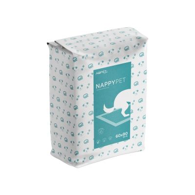 AqpetFriends Nappy Pet Basic 60x90 Tappetino Assorbente Con Strisce Adesive 25 pz