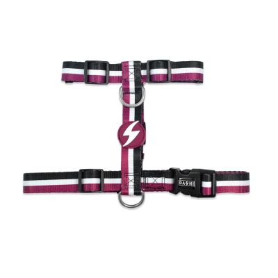Dashi Back Harness Pettorina per cane modello STRIPES Purple & Black medium