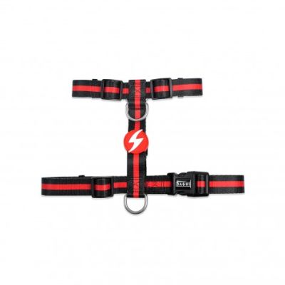 Dashi Back Harness Pettorina per cane modello STRIPES Red e Black large