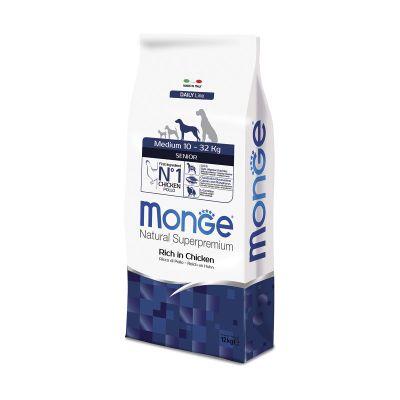 Monge Natural Superpremium Medium Senior Ricco in Pollo 12 kg